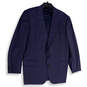 Mens Blue Pinstriped Long Sleeve Notch Lapel Single Breasted Suit Blazer 44 image number 1