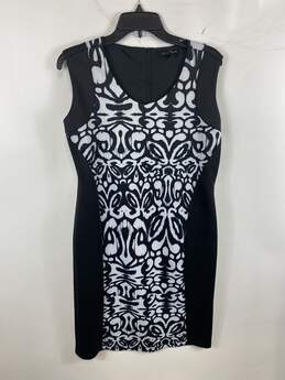 Liz Jordon Black White Pattern Shift Dress 14 NWT