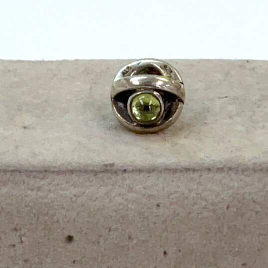 Designer Pandora 925 ALE Sterling Silver Green Peridot Eye Beaded Charm image number 1