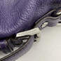 Womens Purple Leather Inner Pockets Adjustable Strap Satchel Bag image number 4