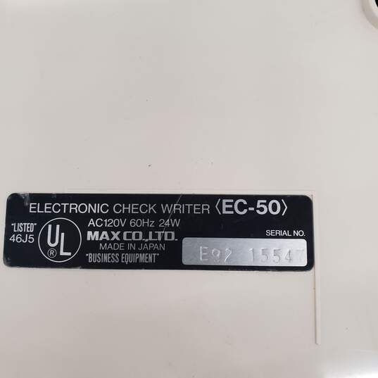 Max Ec-50 Electronic Check Writer - Untested image number 6