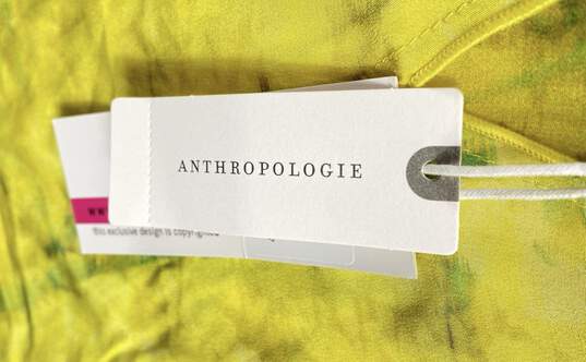Anthropologie Women Yellow Printed Silk Blouse S image number 5