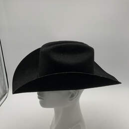 Mens Black Wide Brim Hat Band Creases Western Cowboy Hat Size 7 alternative image