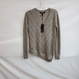 BCBGMAXAZRIA Kemp Metallic Open Knit Pullover Sweater WM Size S NWT