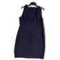 Womens Gray Sleeveless Round Neck Back Zip & Slit Sheath Dress Size 16 image number 2