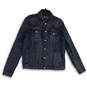 Womens Blue Denim Spread Collar Long Sleeve Button Front Jacket Size XLT image number 1