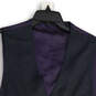NWT Mens Black Purple Welt Pocket Button Front Vest Size 42R image number 3