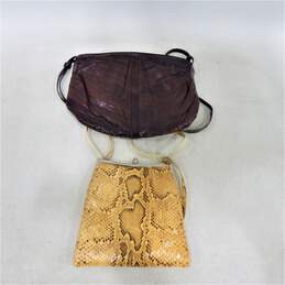 VTG 1970s Neiman Marcus Snakeskin & Brown Eel Skin Shoulder Bag Purses