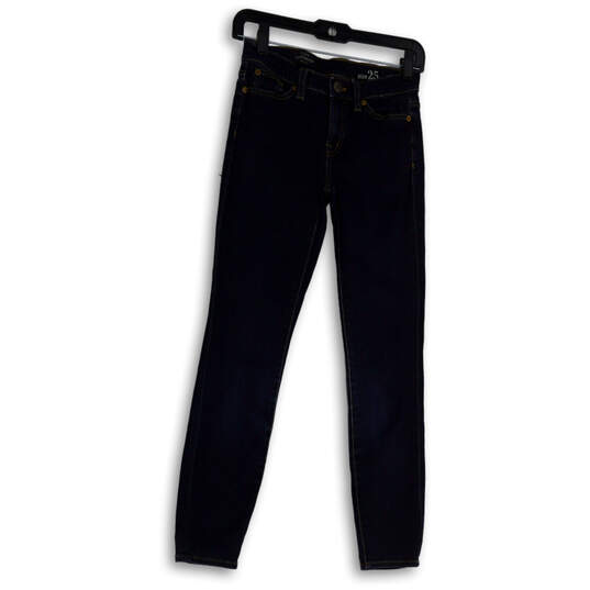 Womens Blue Dark Wash Pockets Stretch Toothpick Denim Skinny Jeans Size 25 image number 1