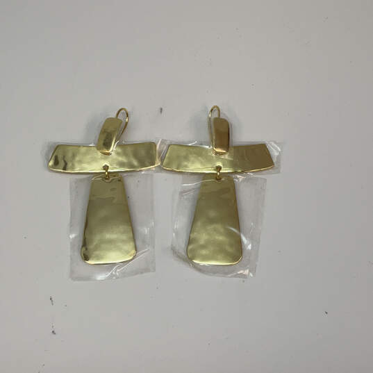 Designer Robert Lee Morris Gold-Tone Hammered Cross Drop Earring w/Dust Bag image number 3