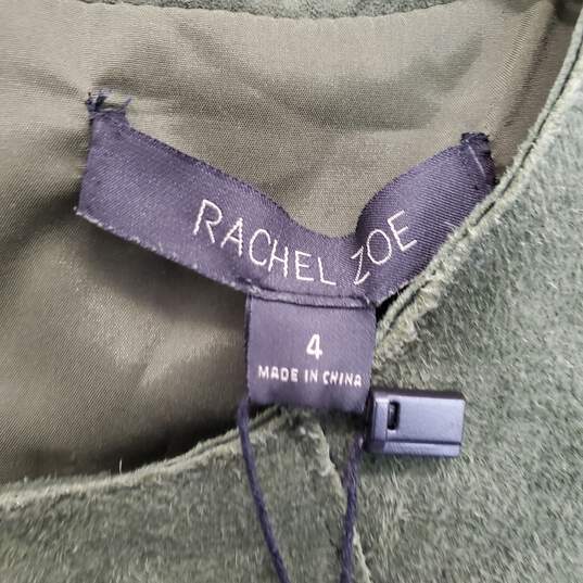 WOMEN'S RACHEL ZOE GREEN GOAT SUEDE DRESS SIZE 4 NWT image number 3