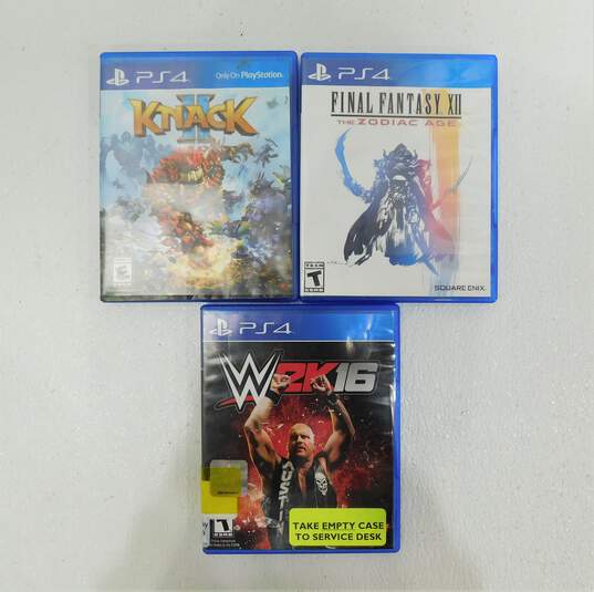 Sony PS4 with 3 Games and 2 Controllers WWE 2K16 Final Fantasy Knack image number 5