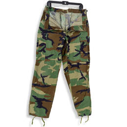 Mens Multicolor Camouflage Flat Front Straight Leg Cargo Pants