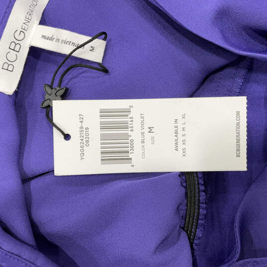 NWT Womens Purple Sleeveless Spaghetti Strap Tie Wrap Maxi Dress Size M image number 2