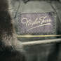 Vinatge Womens Black Long Sleeves Button Front Collared Mink Fur Coat image number 6