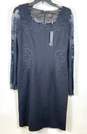 Elie Tahari Women Black Embroidery Long Sleeve Dress Sz 10 image number 1