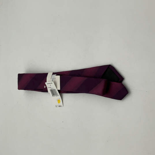 NWT Mens Purple Slim Mirage Striped Adjustable Self-Tied Pointed Necktie image number 2
