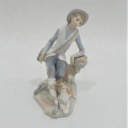 Lladro Shepherd Boy with Dog Porcelain Figurine