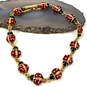 Designer Joan Rivers Gold-Tone Red Enamel Lady Bugs Chain Bracelet image number 3