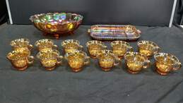 Bundle of Assorted Multicolor Carnival Glassware