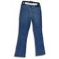 NWT Express Womens Skyscraper Blue Denim Mid Rise Bootcut Leg Jeans Size 10S image number 2