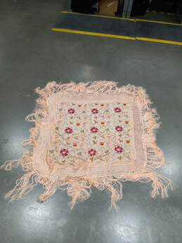 Peach Tone Embroidered Tapestry