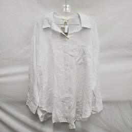 NWT H&M Natural Linen WM's Long Sleeve White Shirt Size XL