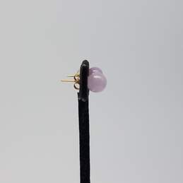 14k Gold 8mm Bead Jadeite Post Stud Earrings 1.8g alternative image