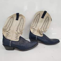 White & Blue Cowboy Boots Size 9.5D