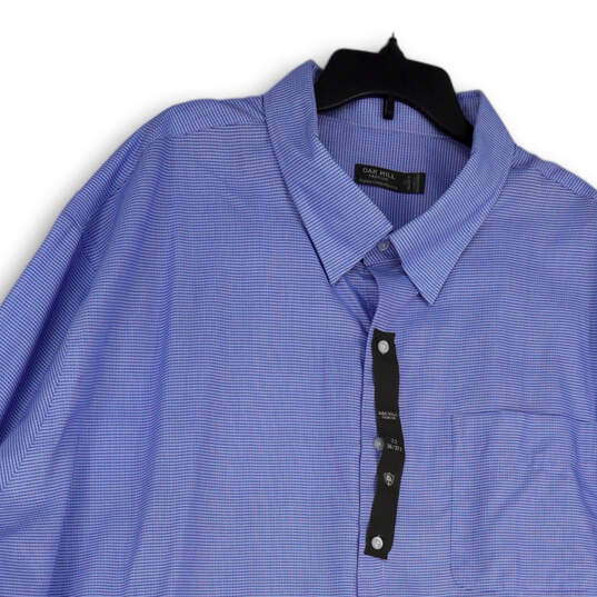 NWT Mens Blue Long Sleeve Pockets Spread Collar Dress Shirt Size 22 Tall image number 3