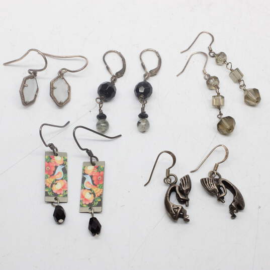 Assortment of 5 Pairs Sterling Silver Earrings - 15.3g image number 1