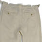 Mens White Flat Front Slash Pocket Straight Leg Chino Pants Size 34 Short image number 4