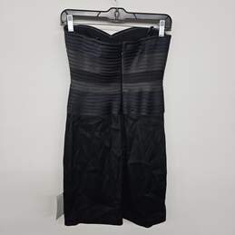 Black Sleeveless Pleated Satin Dress alternative image