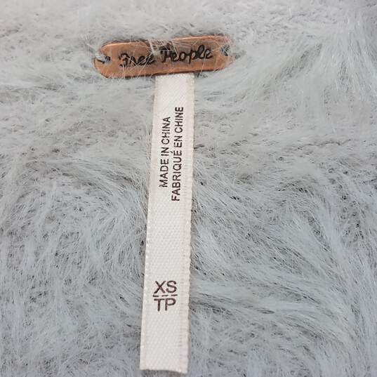 Free People Nylon Grey Faux Fur Long Cardigan Size XS image number 3