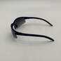 Mens Blue Black Frame Semi Rim UVA Protection Shield Sunglasses image number 3