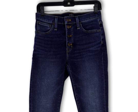 Womens Blue Denim Medium Wash Stretch Pockets Button-Fly Skinny Jeans Sz 27 image number 3