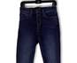 Womens Blue Denim Medium Wash Stretch Pockets Button-Fly Skinny Jeans Sz 27 image number 3