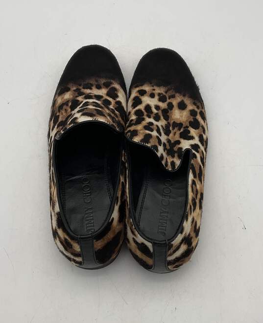 Jimmy Choo Women's Size 39 Pony Hair Animal Print Loafers image number 5