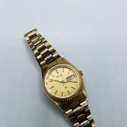 Vintage Seiko Gold Tone Day-date Stainless Steel Watch