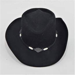 Harley Davidson Black Wool Cowboy Hat Size Medium