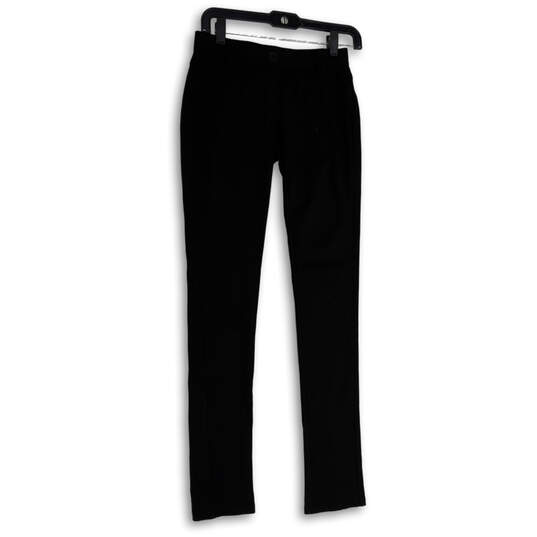 Womens Black Flat Front Slash Pocket Skinny Leg Dress Pants Size Small image number 1