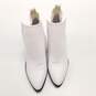 Jeeini Women's White Faux Leather Ankle Boots Size 7.5 image number 5