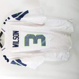Nike Superbowl Patch NFL Seahawks Russell Wilson #3 Men White Athletic Shirt Jersey XL 48 alternative image
