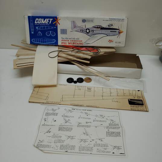 Vintage Comet Model Hobbycraft Corp. North American F51 Mustang Open Box P/R image number 1
