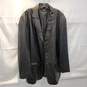 City Jones New York Black Genuine Leather Button Up Jacket Size 48L image number 1