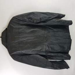 East 5th Men Black Leather Button Jacket 3X alternative image