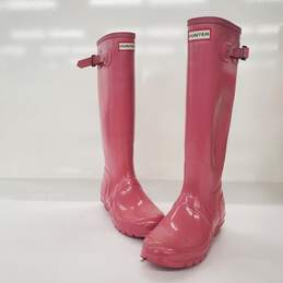 Hunter Women's Original Tall Pink Rubber Rain Boots Size 8 alternative image