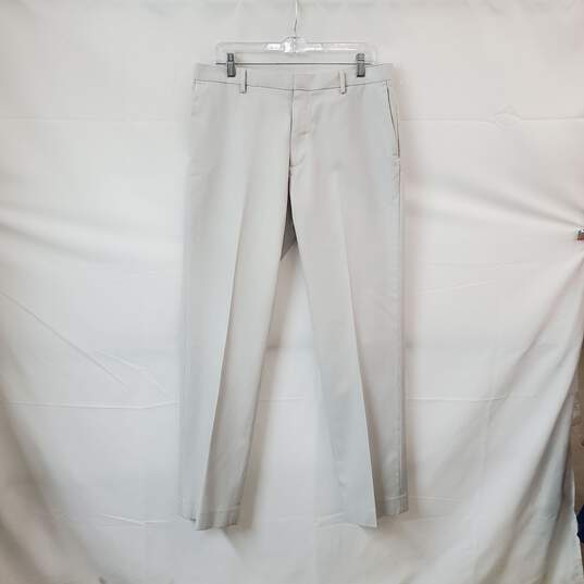 Banana Republic Gray & White Non-Iron Tailored Slim Fit Pant MN Size 34x34 NWT image number 1