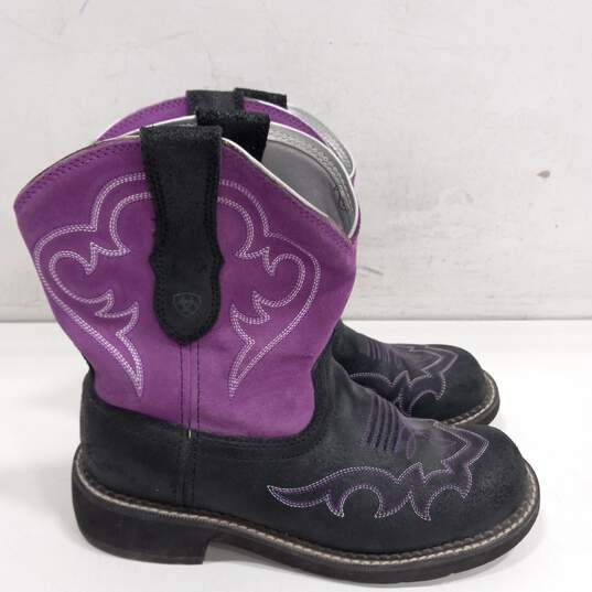 Ariat Women's Purple & Black Western Boots Size 8.5B image number 2