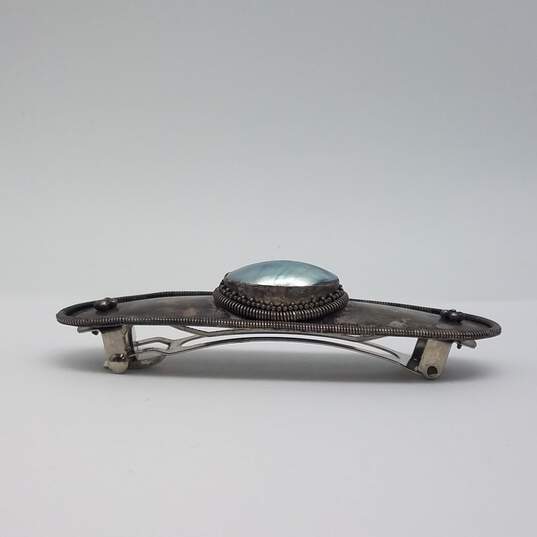 Sterling Silver MOP Hair Barrette Made in France 20.0g image number 4